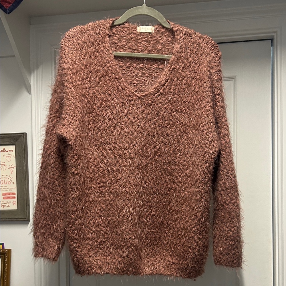 Altar'd State Mauve V-Neck Sweater